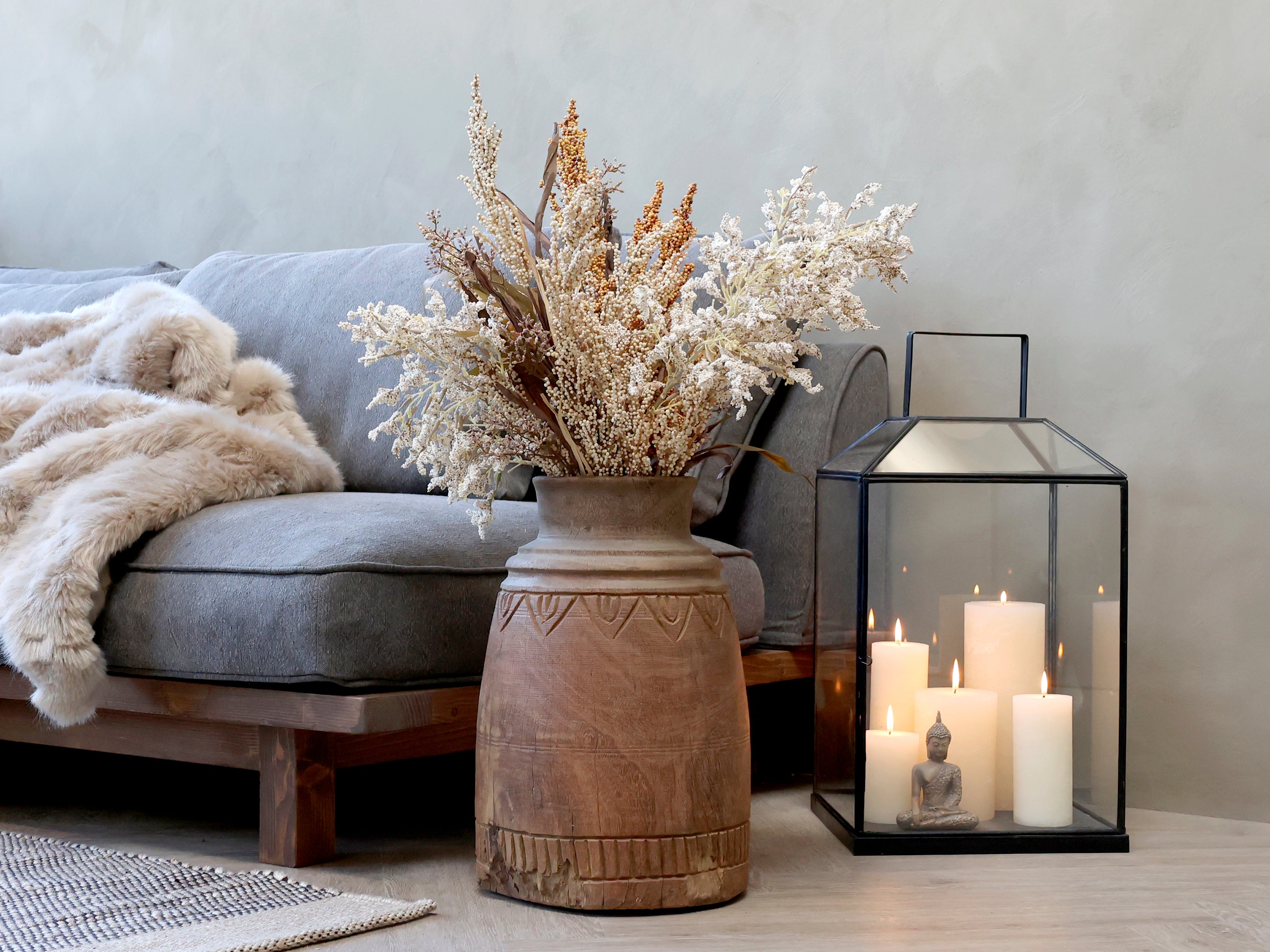 stor vintage treurne vase tre rustikk gammel chic antique 65080500 stue inspirasjon