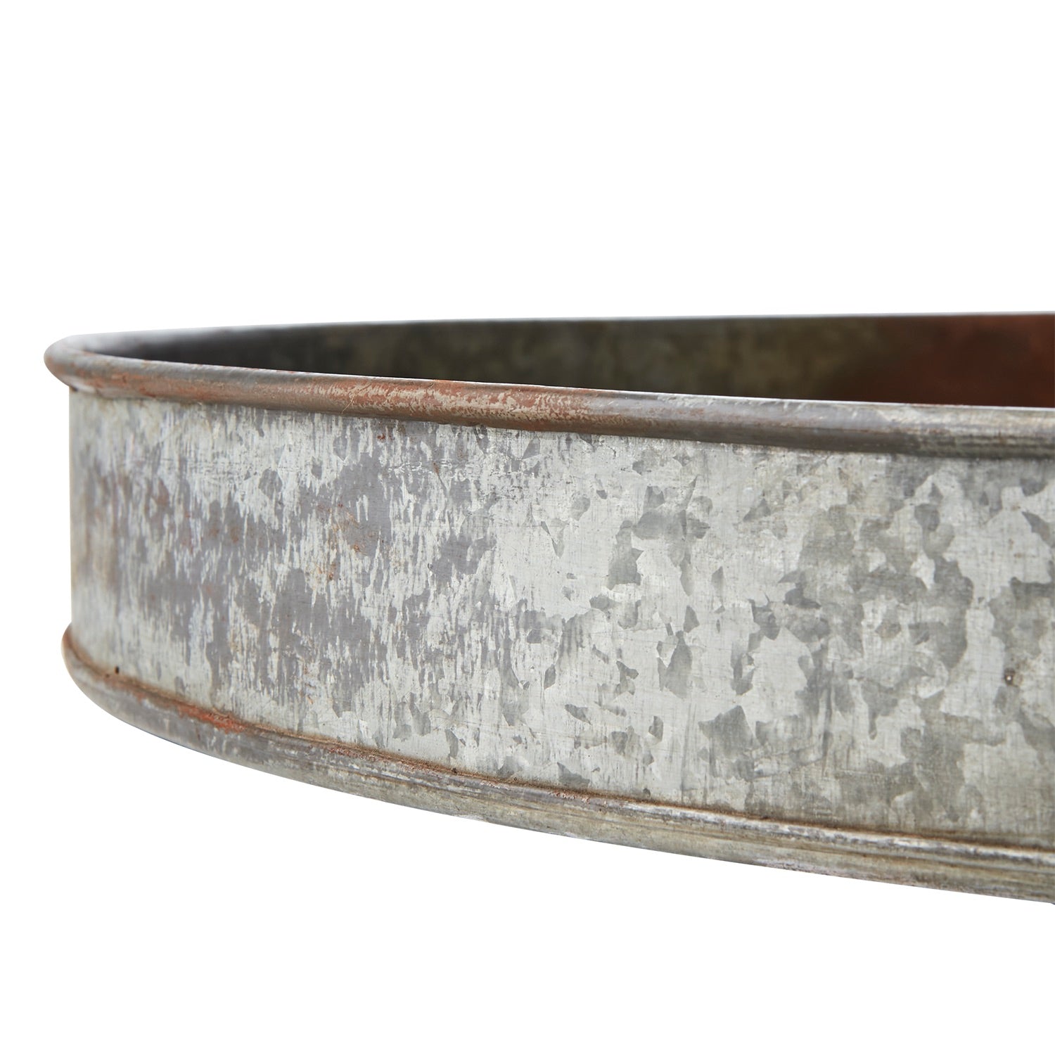 Stort Rundt Metallfat m/Kant - Ø58cm