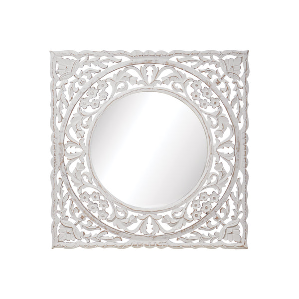 tempeltavle speil hvit utskjæringer rustikk chic nettbutikk