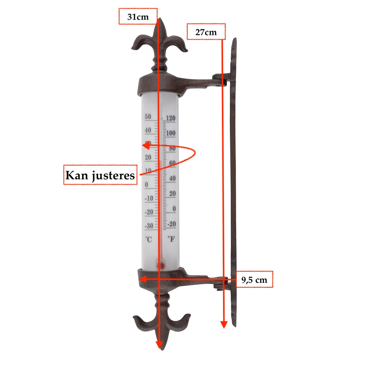 Termometer Vindu, Støpejern