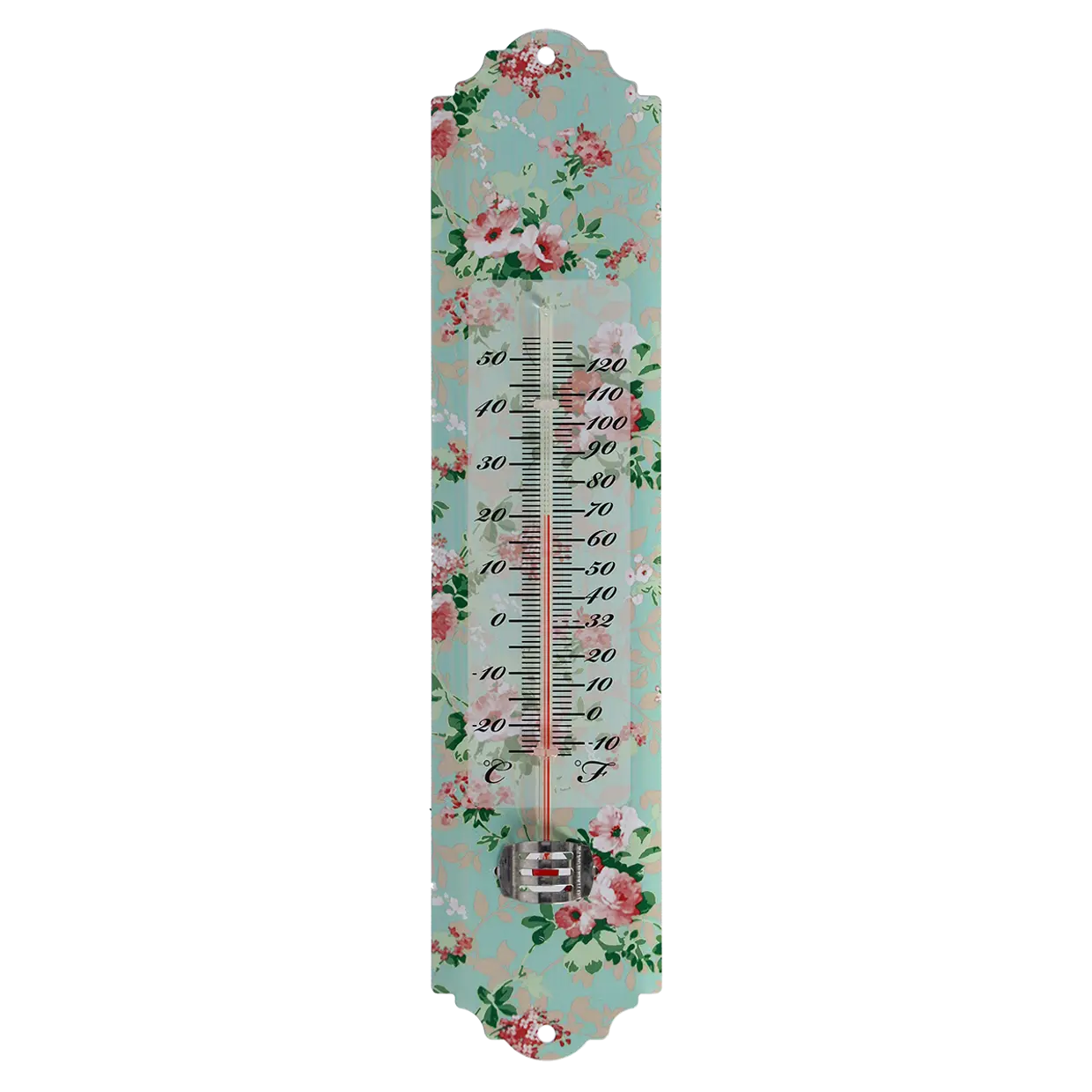 søt termometer dekorert emd roser og blomster