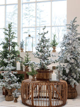 trekar kar rundt rustikk gammeldags oppbevaring potteskuler jul julepynt inspirasjon