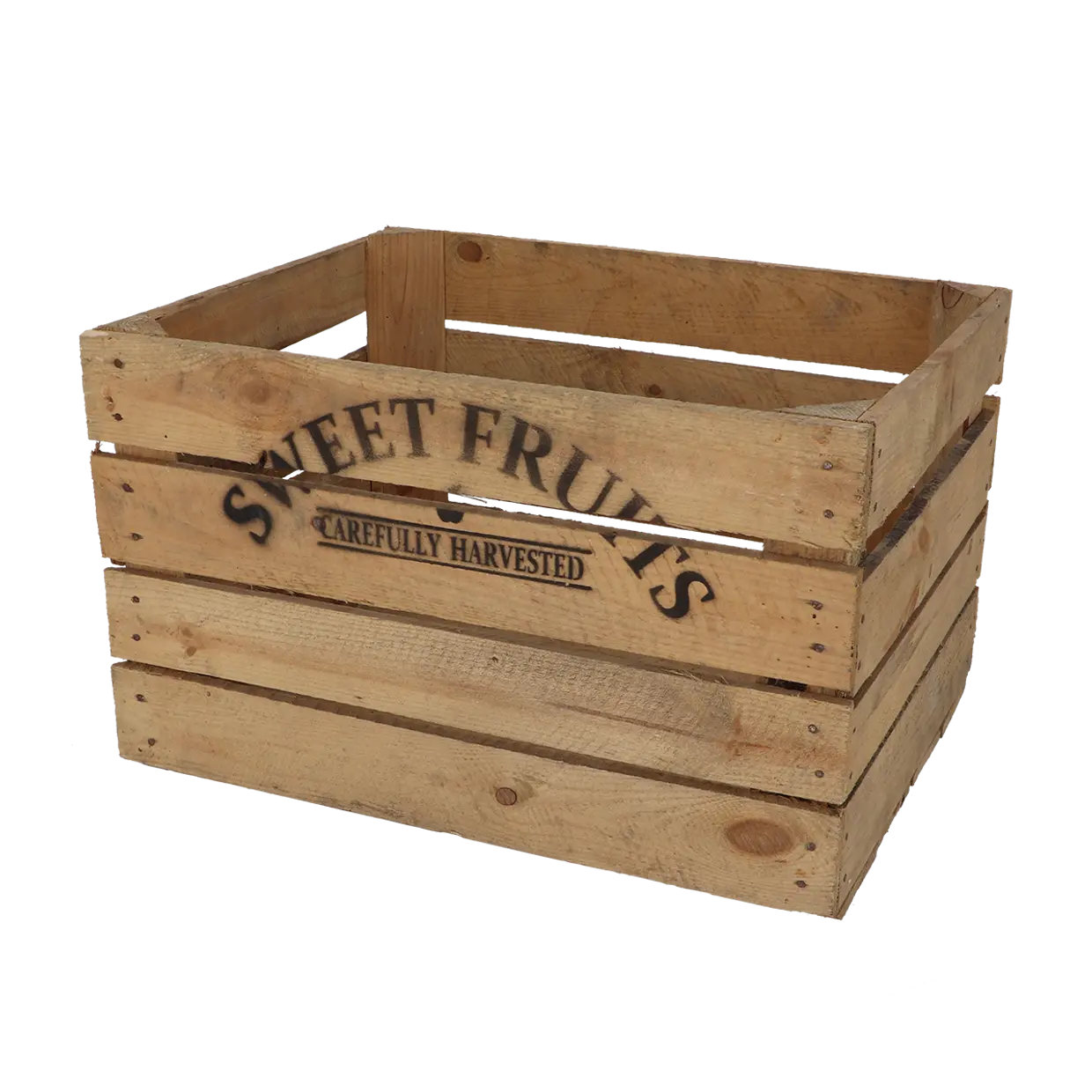 trekasse fruktkasse med tekst