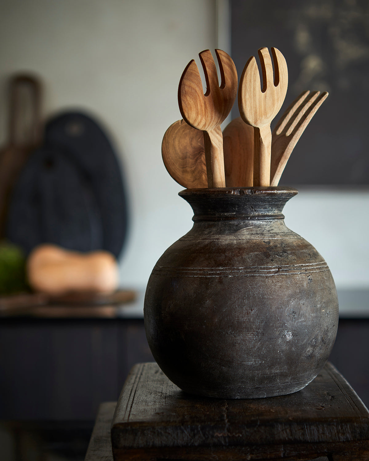 vintage treurne urne tre gammel original 076-815-00