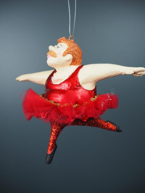 ballerina mann mannlig julepynt rød tjukk filipiniana