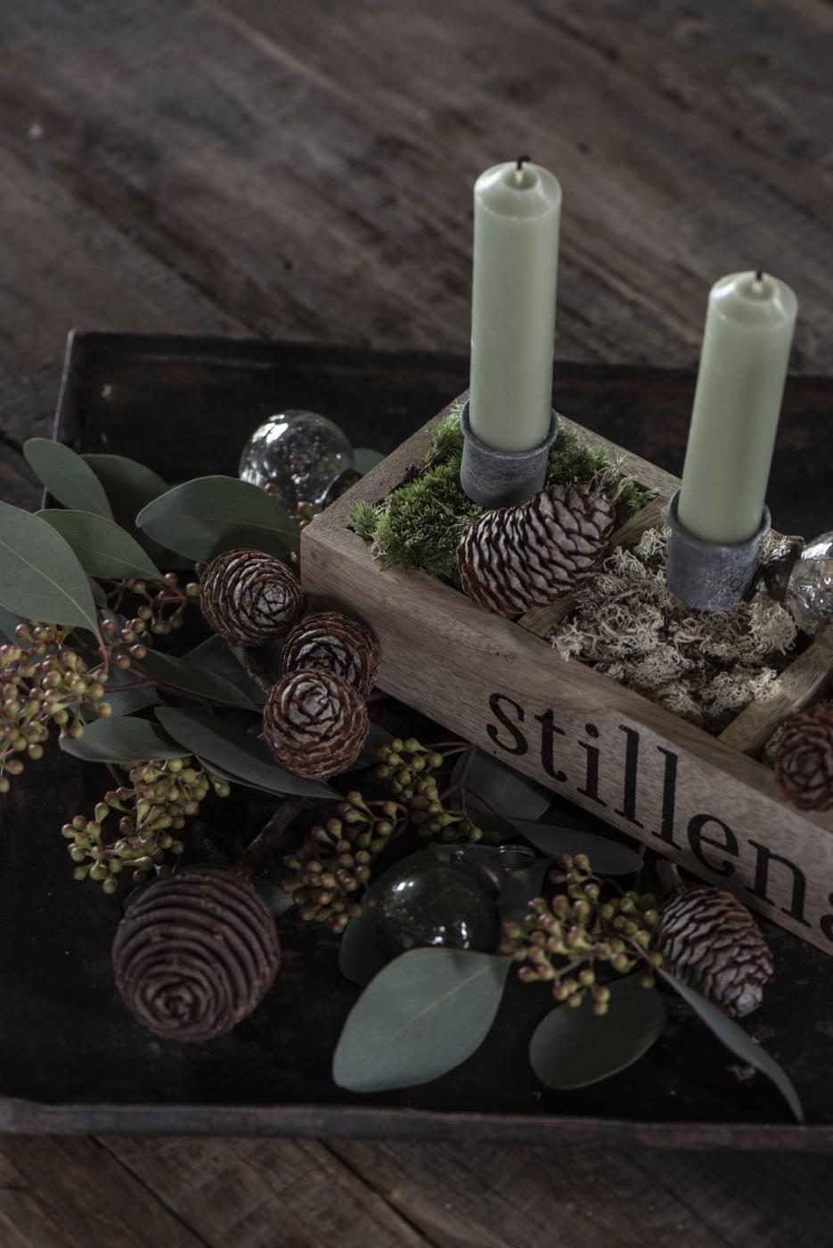 bedelys ib laursen kort stearinlys grønn støvgrønn 4171-81 adventsstake