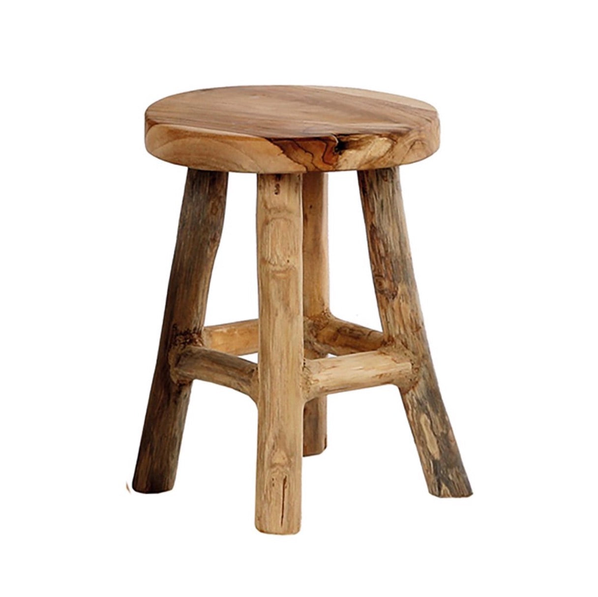 blomsterkrakk mini krakk blomster planter rustikk treverk teak
