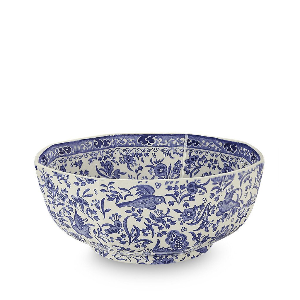 burleigh hexagon skål bolle bowl blue regal peacock octagonal engelsk porselen åttekantet