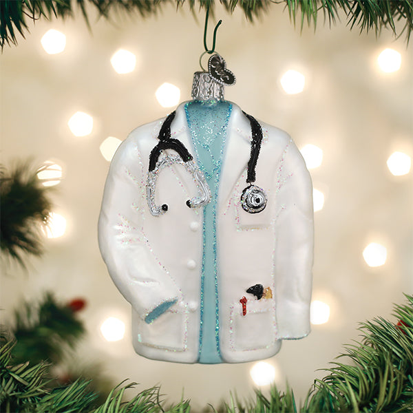 doktor doktorfrakk lege ornament glass julekule julepynt gave nettbutikk