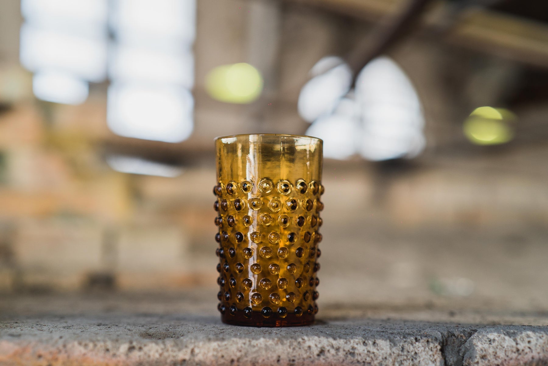 drikkeglass glass amber hobnail tumbler klimchi krystall