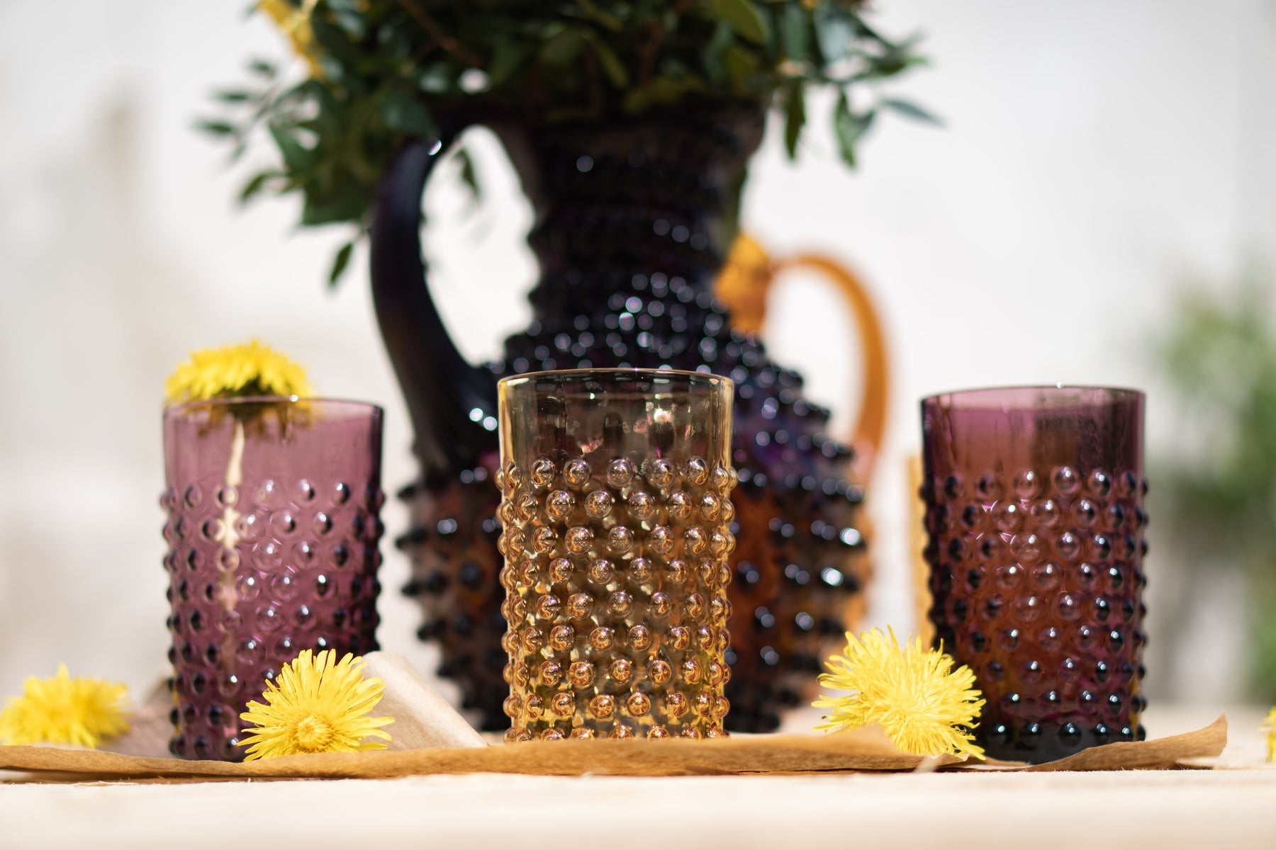 drikkeglass glass amber hobnail tumbler klimchi krystall