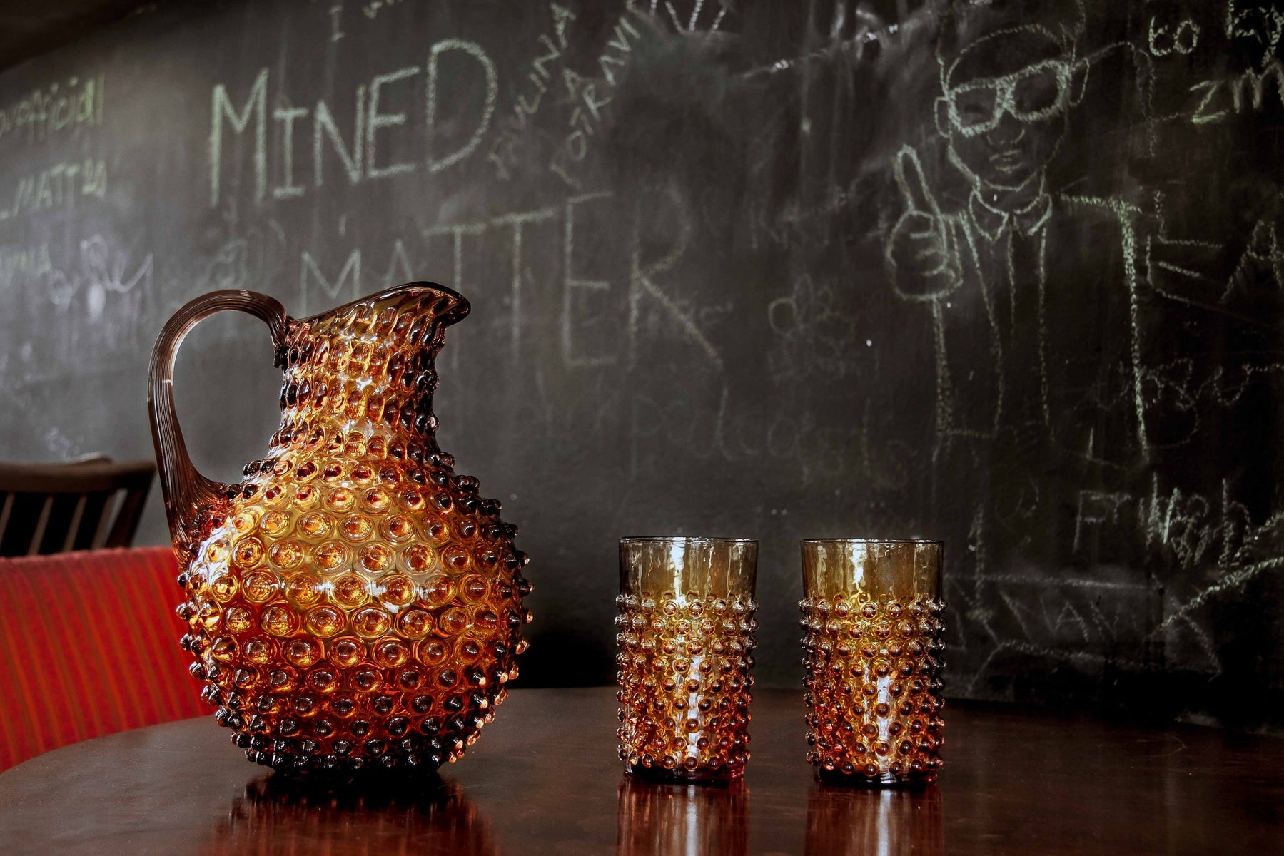 drikkeglass glass amber hobnail tumbler klimchi krystall