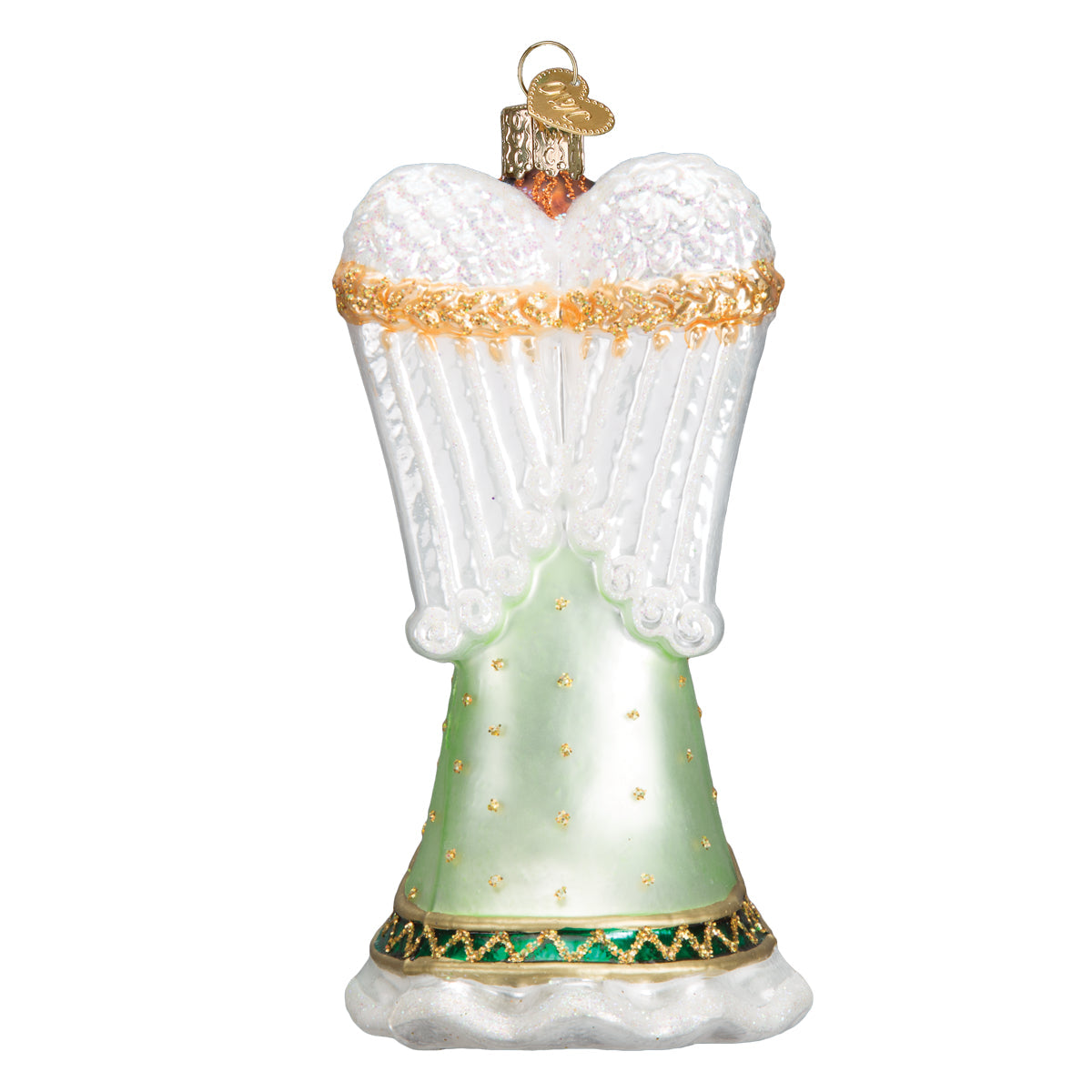 engel ornament glass jul julekule old world christmas grønn nostalgisk
