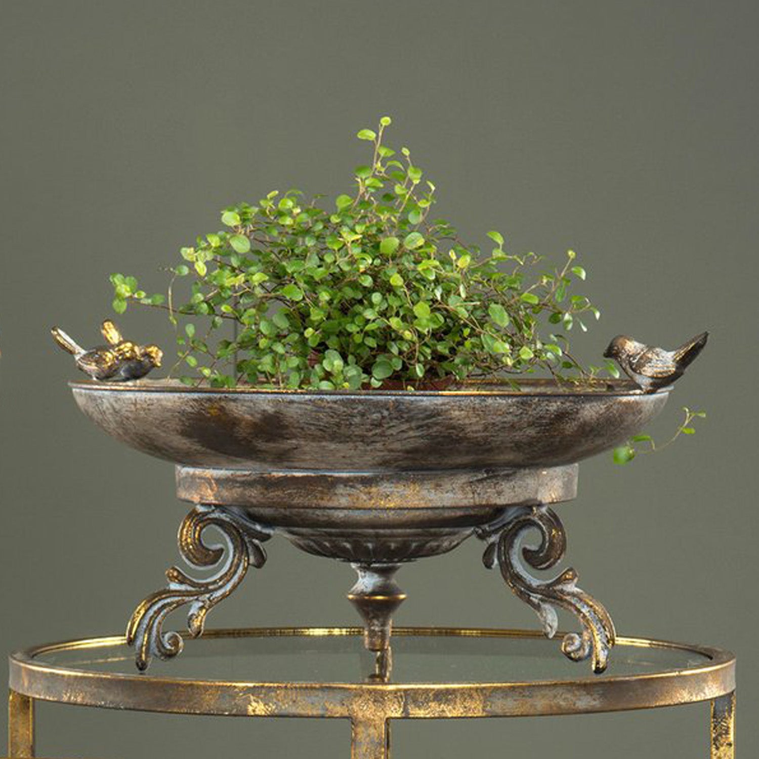 Stor Metallskål m/Ben - 45x21cm