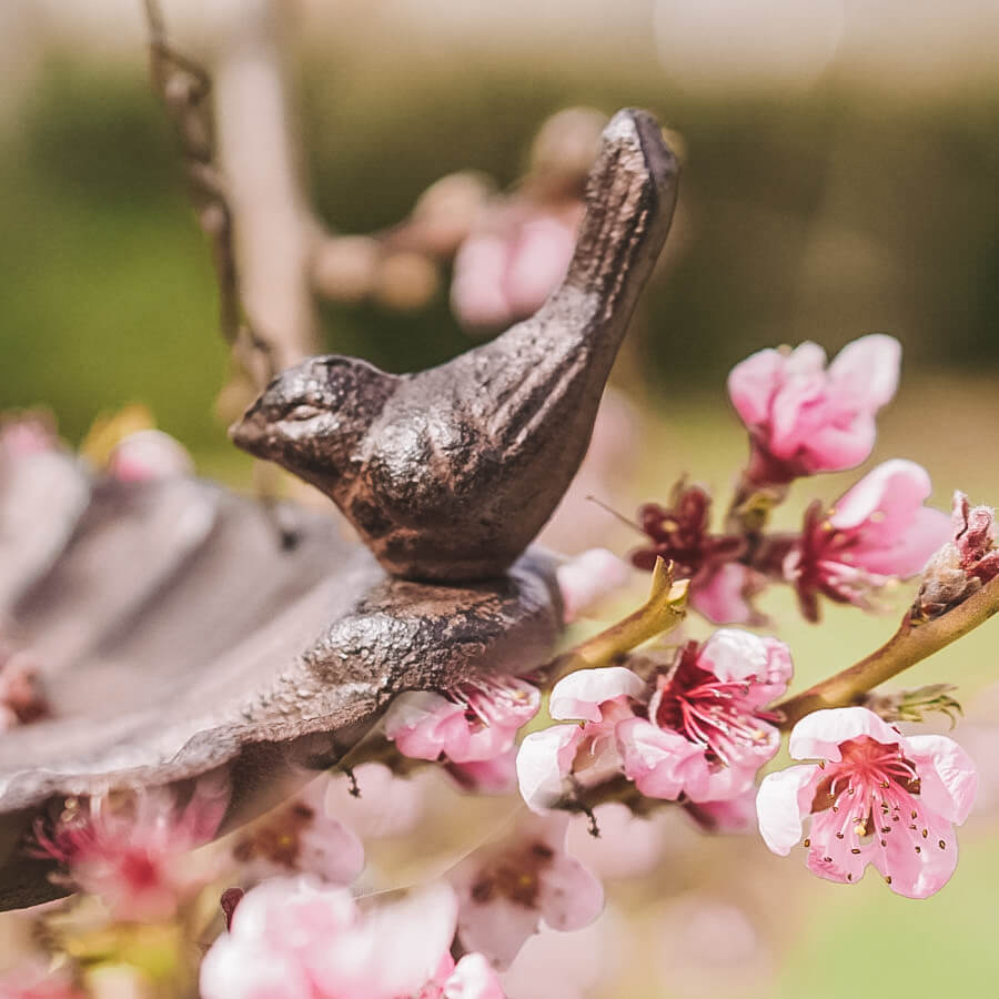 fuglebad hengende støpejern esschert nettbutikk fuglemater