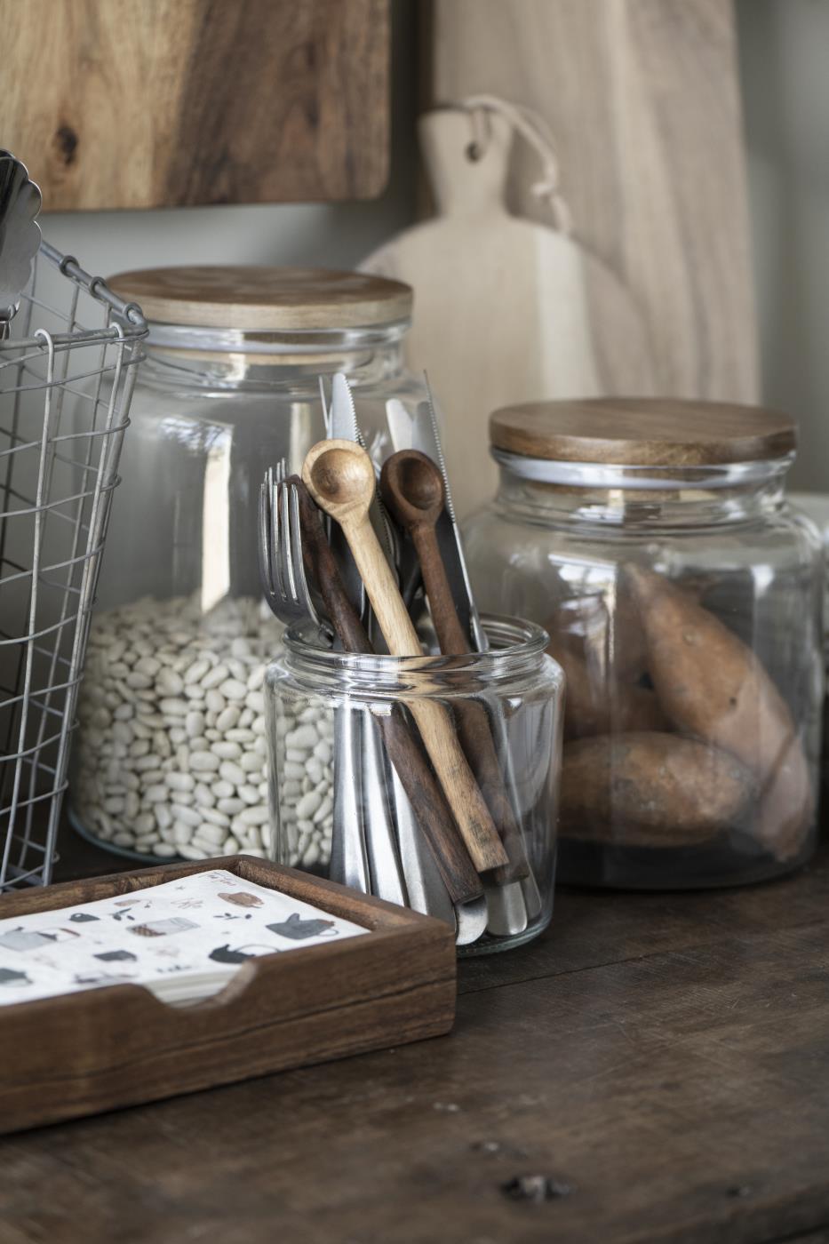 Glasskrukke m/Trelokk - 2,3liter