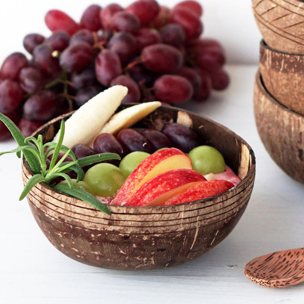 Kokosnøttskål Mønstret - 13 cm