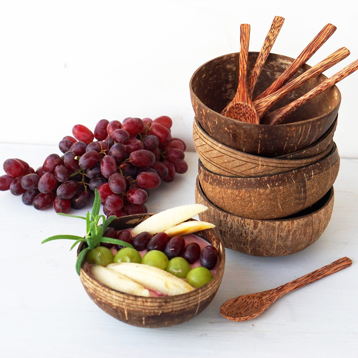 Kokosnøttskål Mønstret - 13 cm