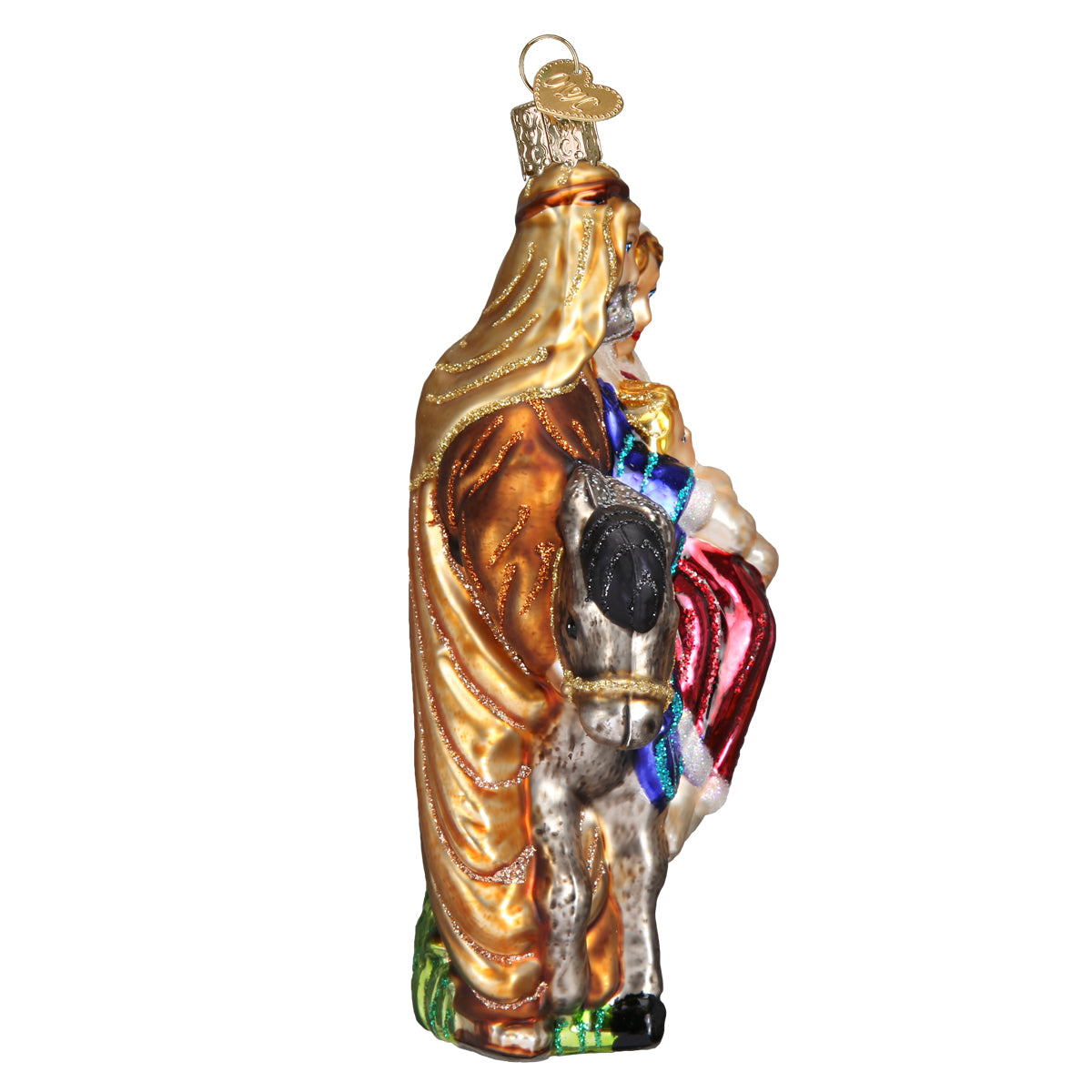 Juletrepynt Josef, Maria og Jesubarnet, Glass - 14cm