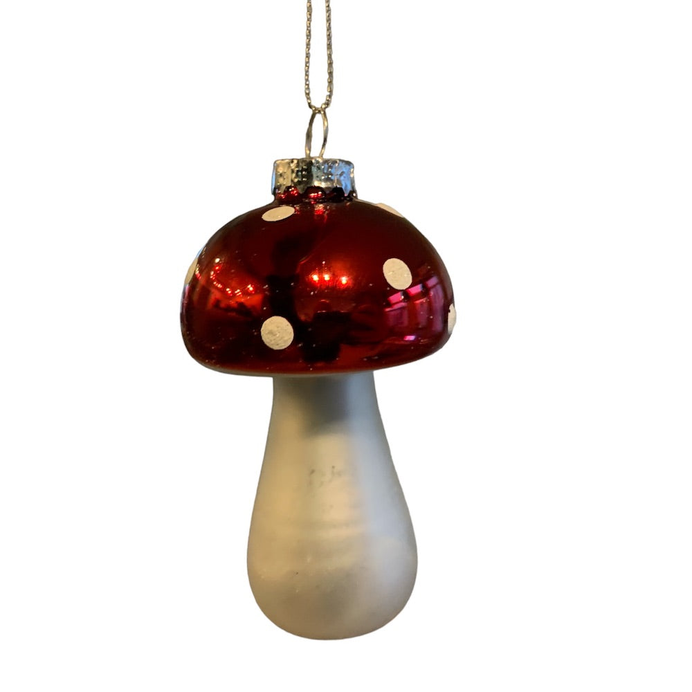 julekule sopp glass ornament fluesopp rød