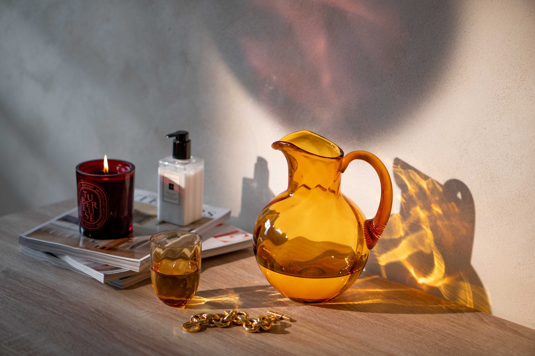 karaffel mugge marika amber klimchi gul oransje orange krystall