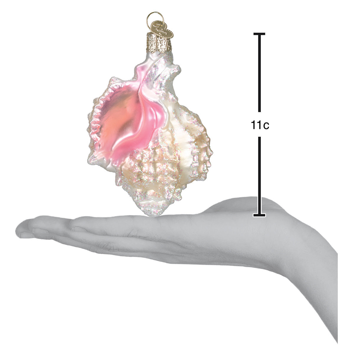 Konkylie Ornament, Glass - 11cm