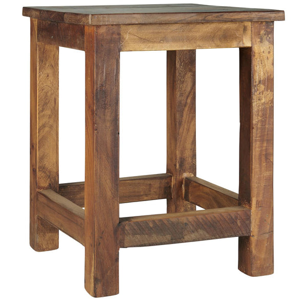 krakk rustikk treverk sidebord nattbord taburet 2146 ib laursen unika resirkulert gammel