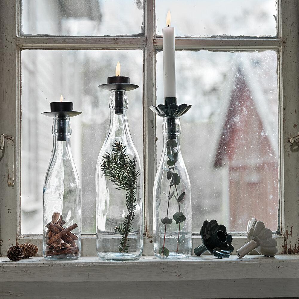 lysholder telys flaske svart lysestake 639317 nettbutikk