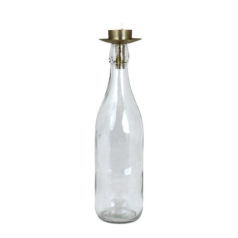 Lysholder t/ Flaske, Messing