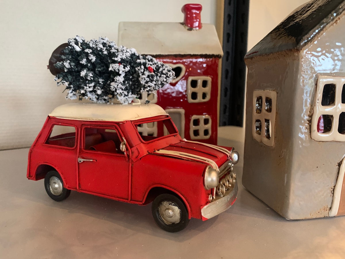 mini morris jul julepynt bil juletre metall