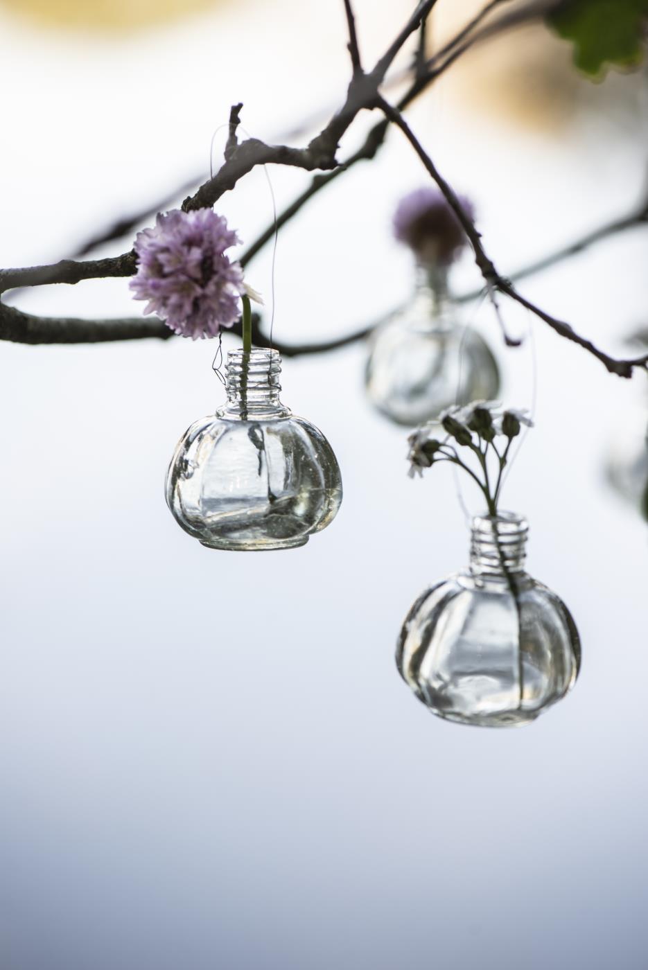 mini vase glass flaske hengende