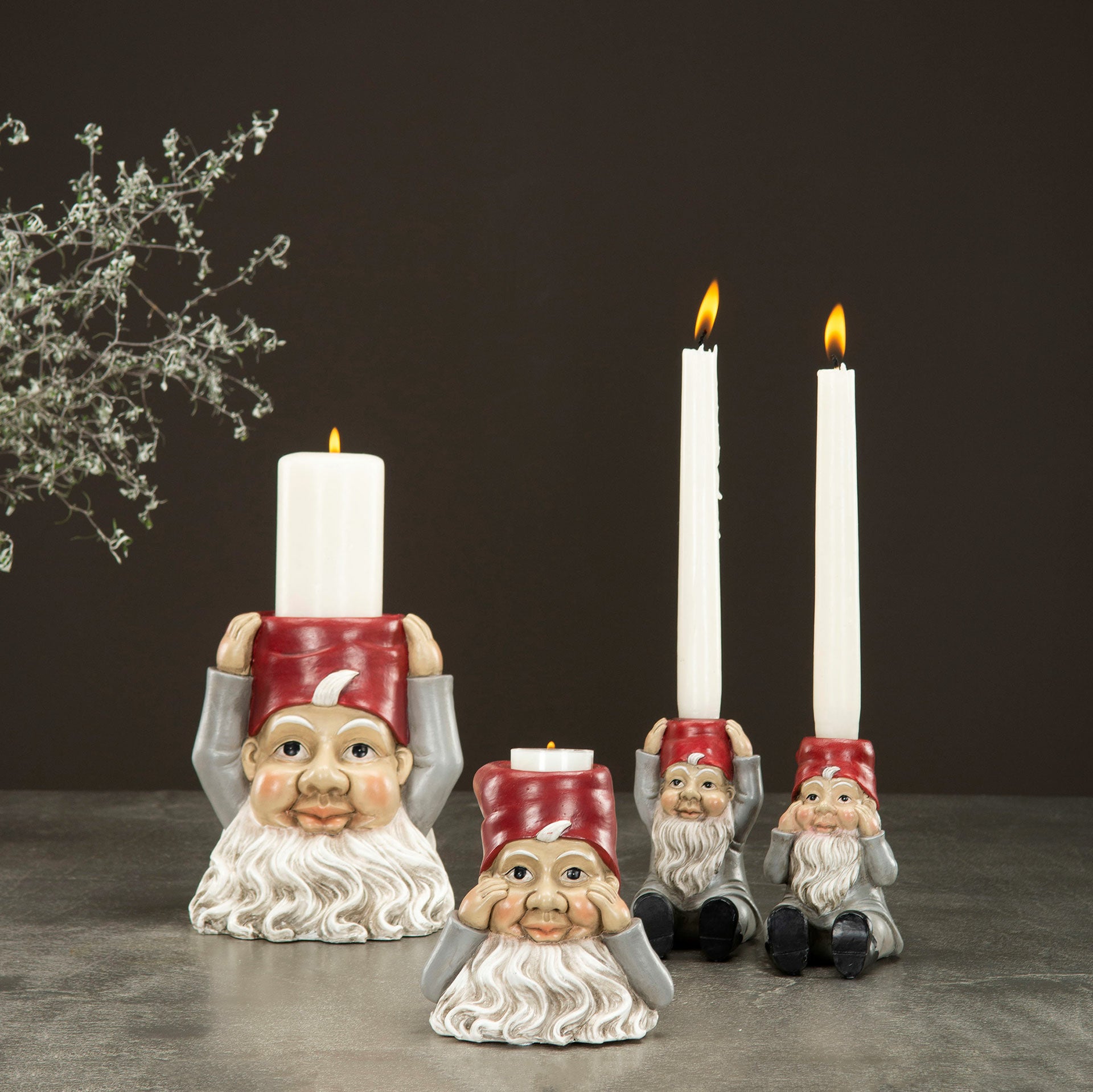 Lysestake Nisse, Kubbelys - 16cm