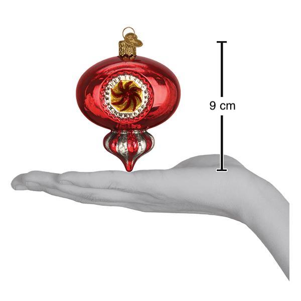 nostalgisk rød julekule med reflektor vintage gammeldags 1940 1950 nettbutikk old world christmas