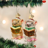 ornament julekule mus synger gull søt glass julepynt nettbutikk