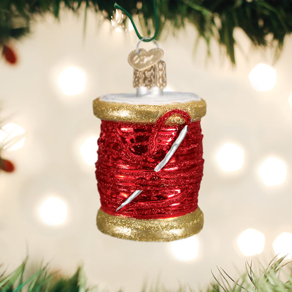 ornament julekule trådsnelle spole tråd rød glass old world christmas nettbutikk
