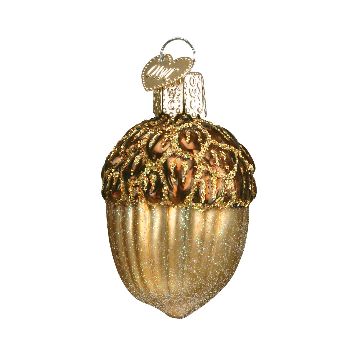 ornament nøtt eikenøtt julekule glass 28075 nettbutikk
