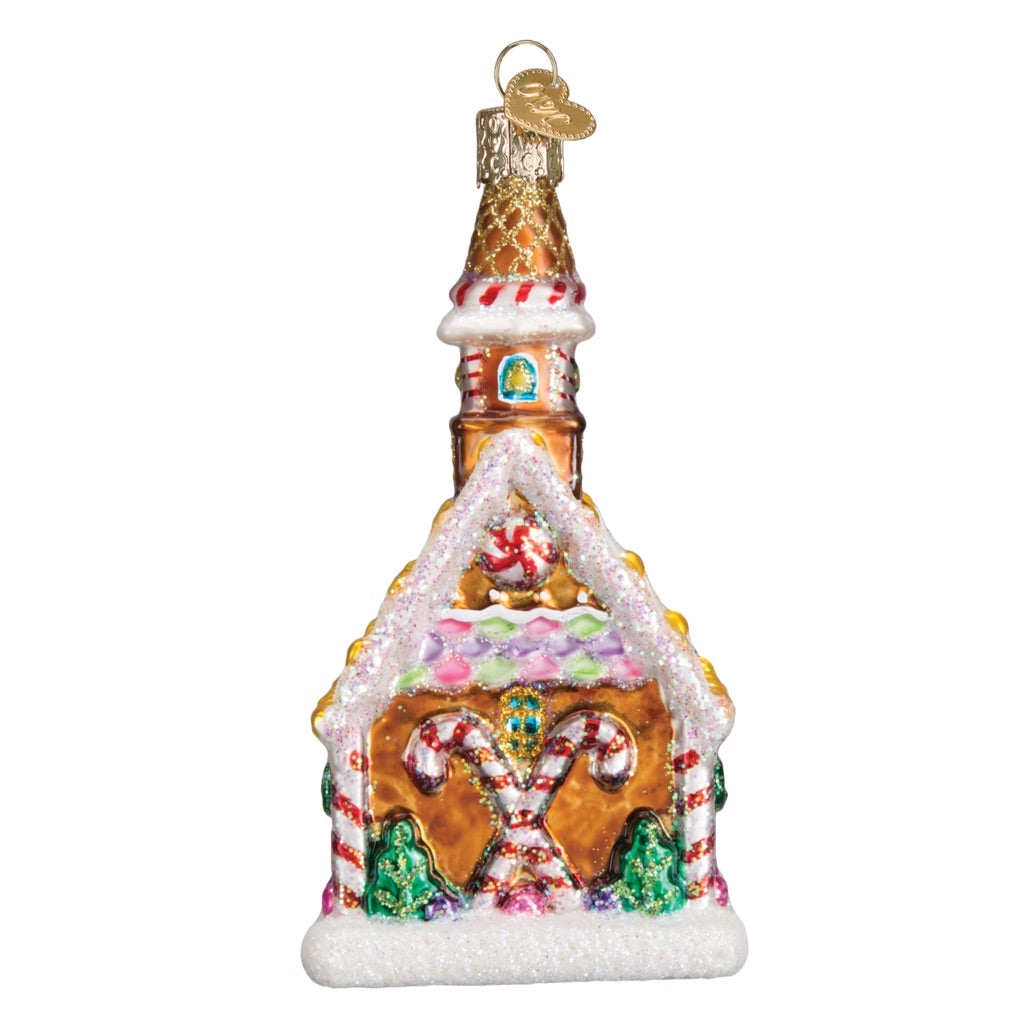 pepperkakekirke kirke pepperkakehus julekule ornament glass