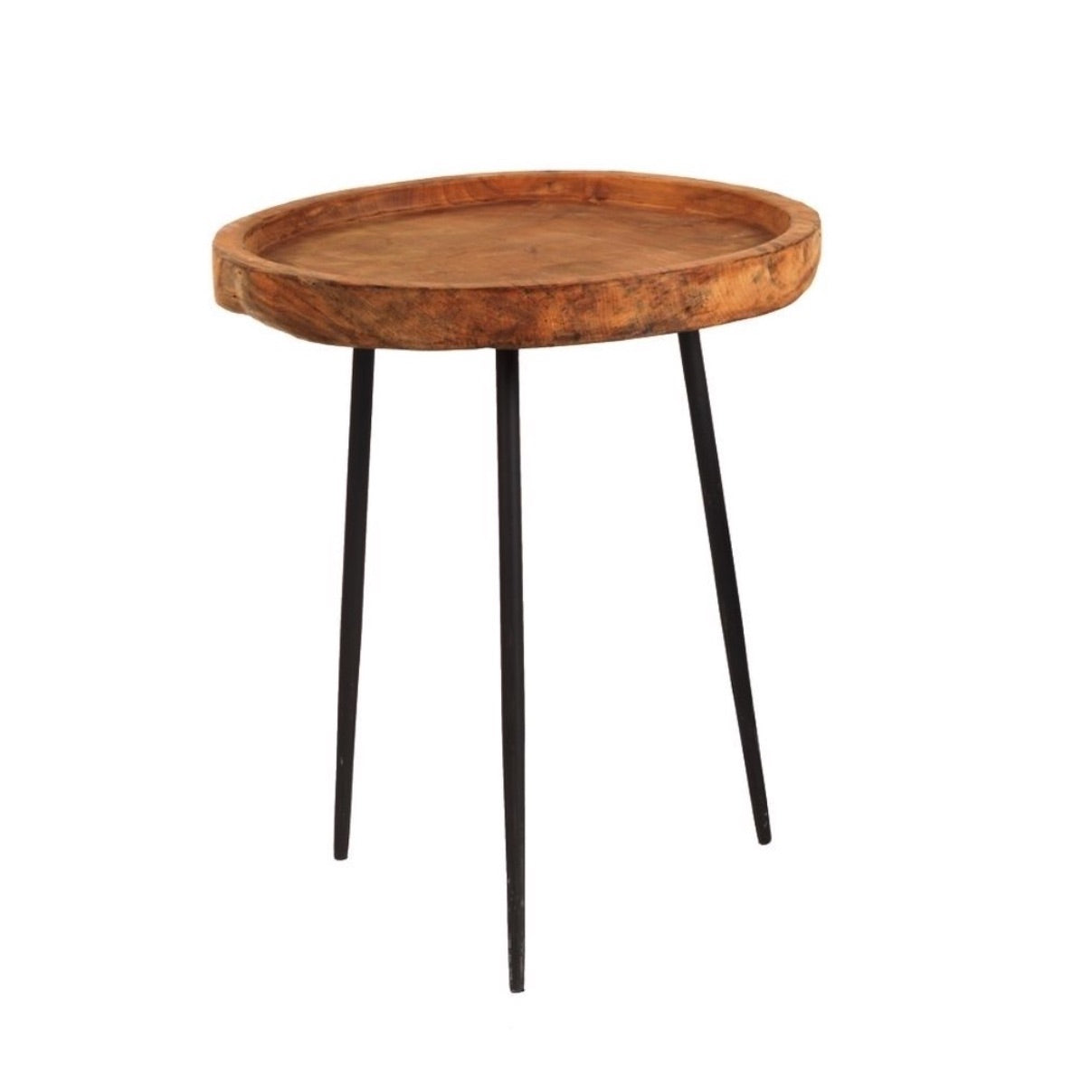 rundt sidebord side table bord stue teak nettbutikk hus hytte