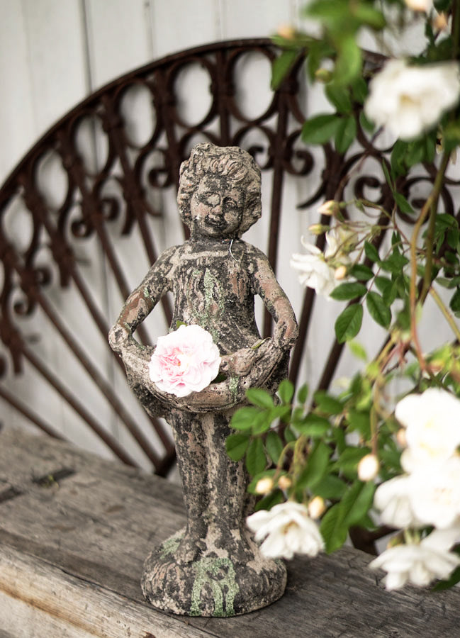Fuglebad, skulptur, jente