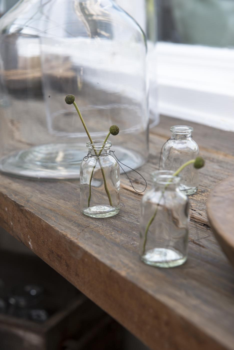 små glass flasker apotekerglass mini oppheng klart glass 9169-00 ib laursen