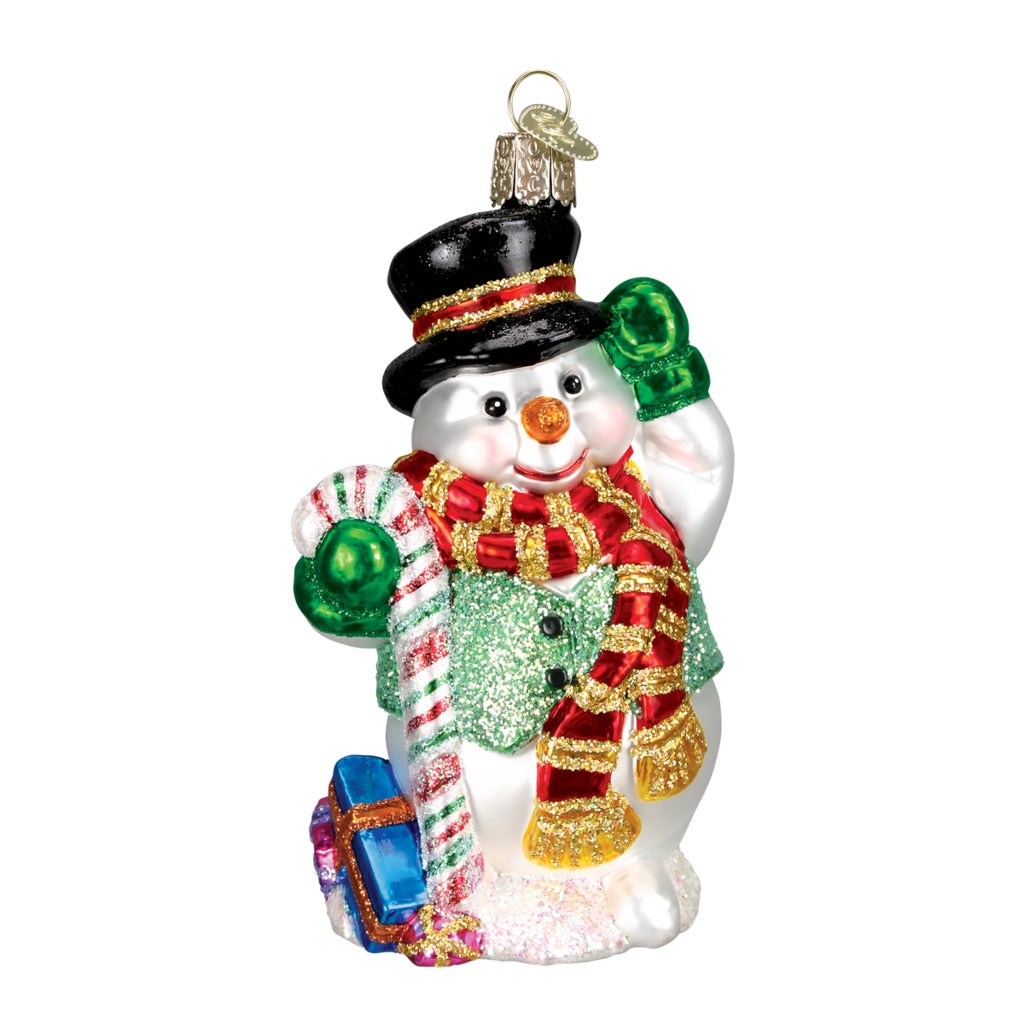 snømann julekule ornament glass julepynt old world christmas