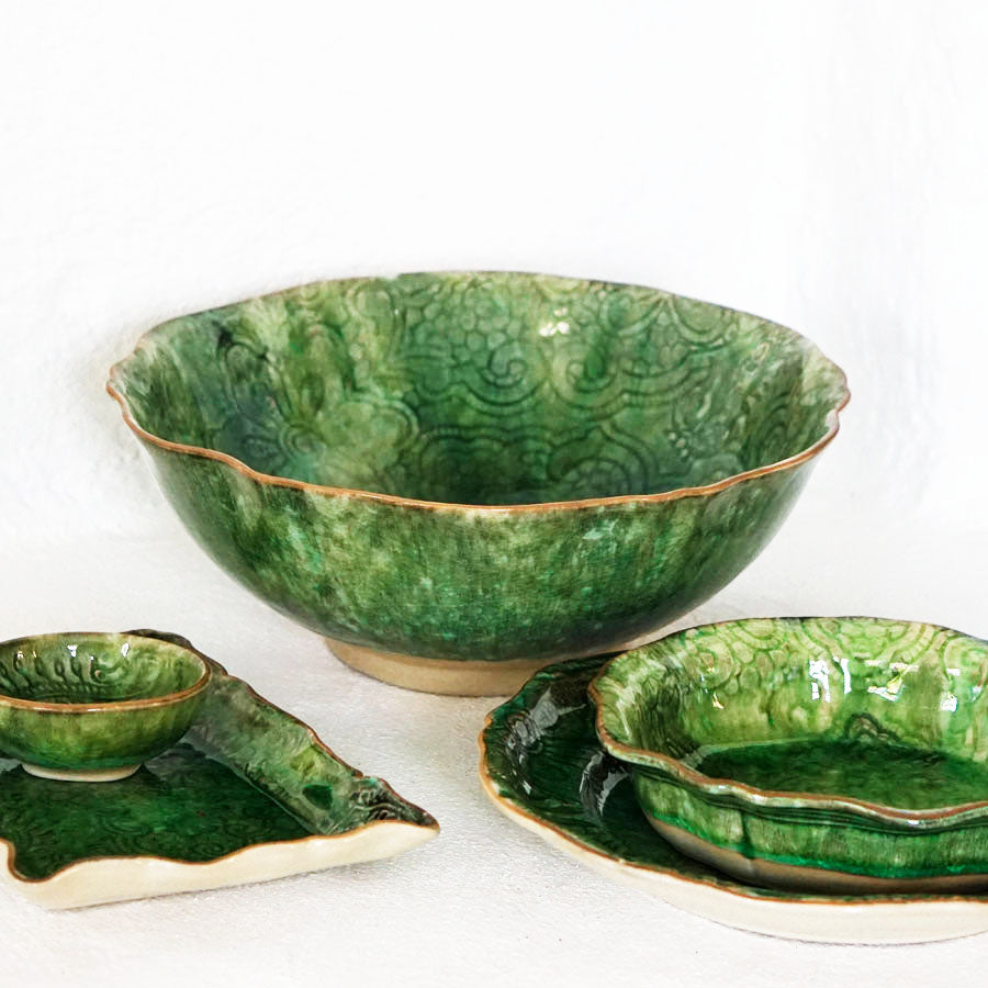 sthål arabesque skål seaweed grønn bowl serveringsbolle 110611