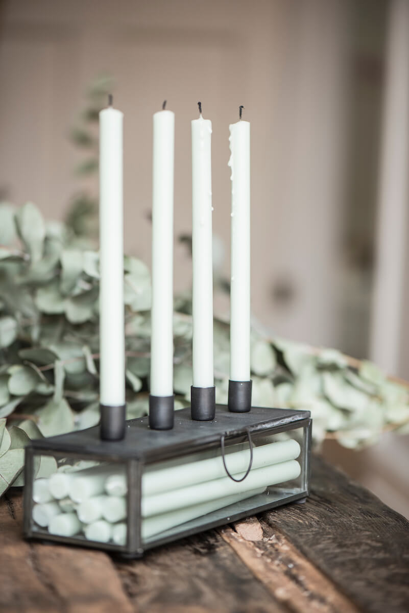 Stearinlys Hvit, Kertelys - 20cm