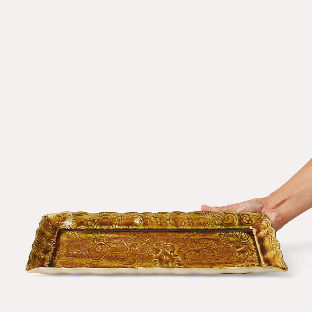 sthal avlang tallerken sushi tray pineapple gul oransje 110317