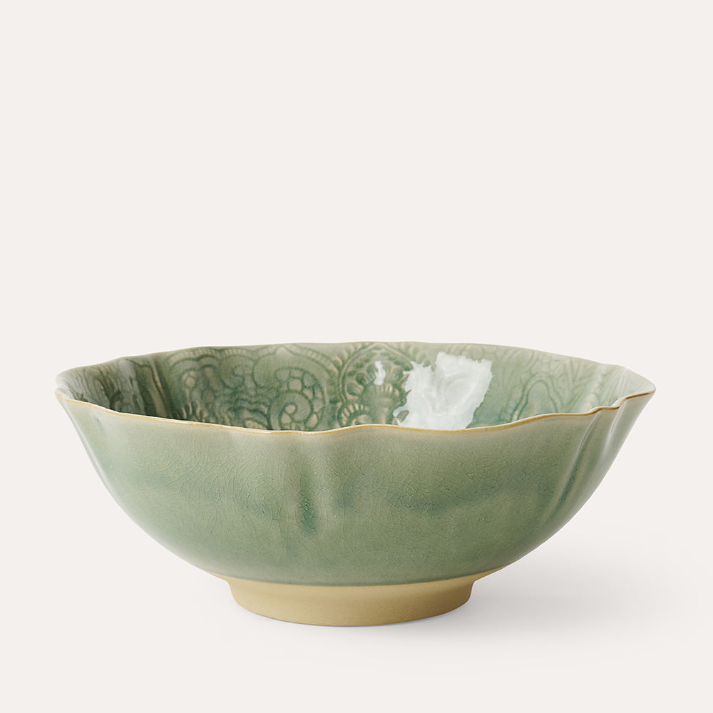 sthål skål bolle antique grå svensk keramikk arabesque