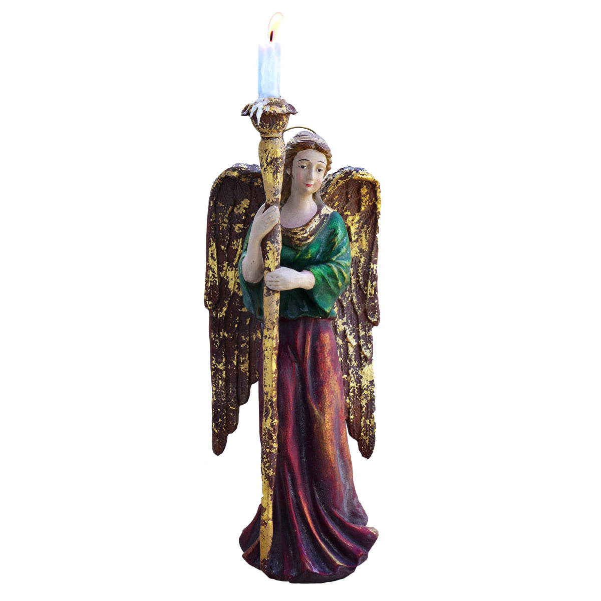 Lysestake, Rustikk Engel - 52cm