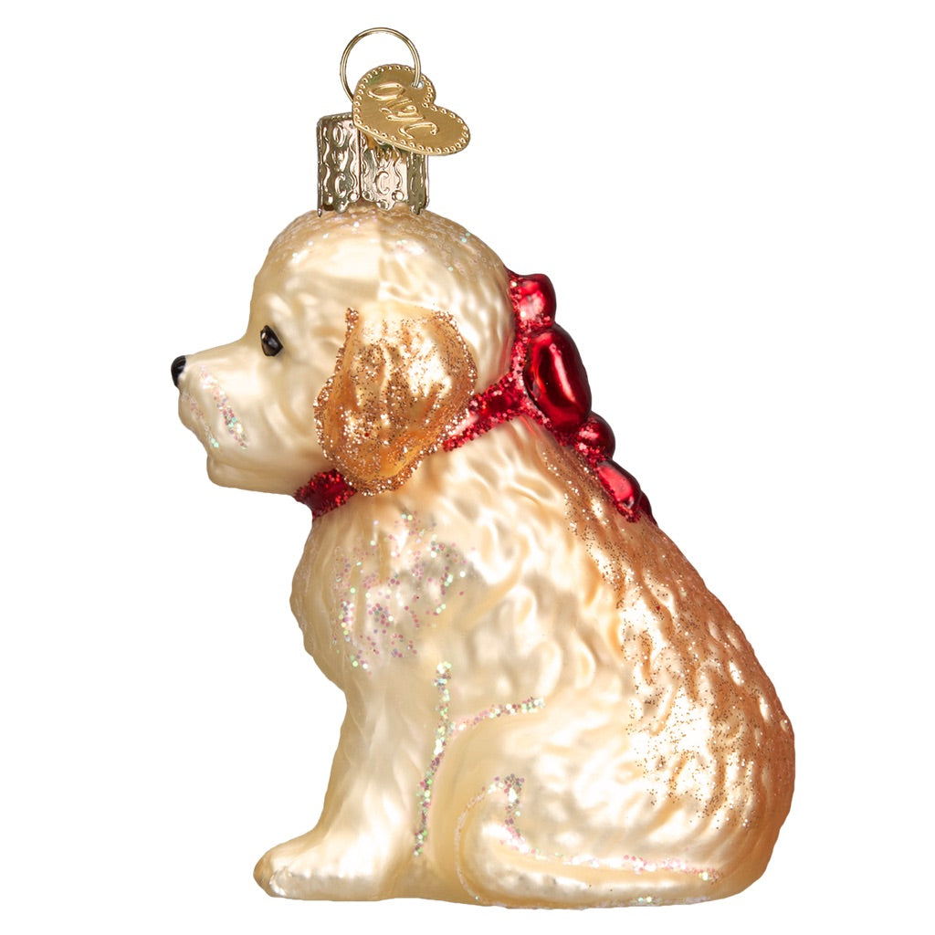 valp ornament cockapoo hun julekule glass julepynt 12440