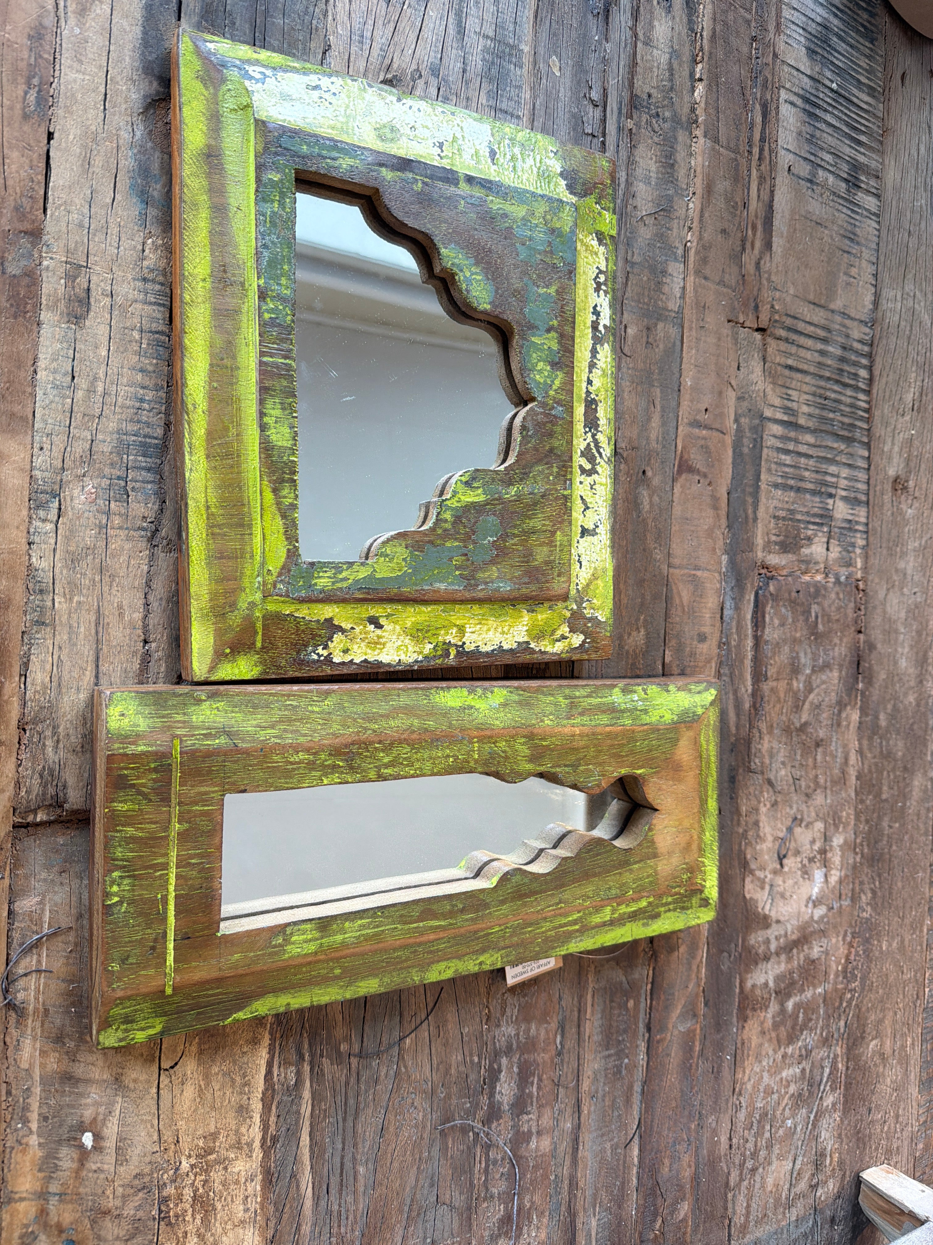 Rustikk Speil, Vintage - 17x40cm