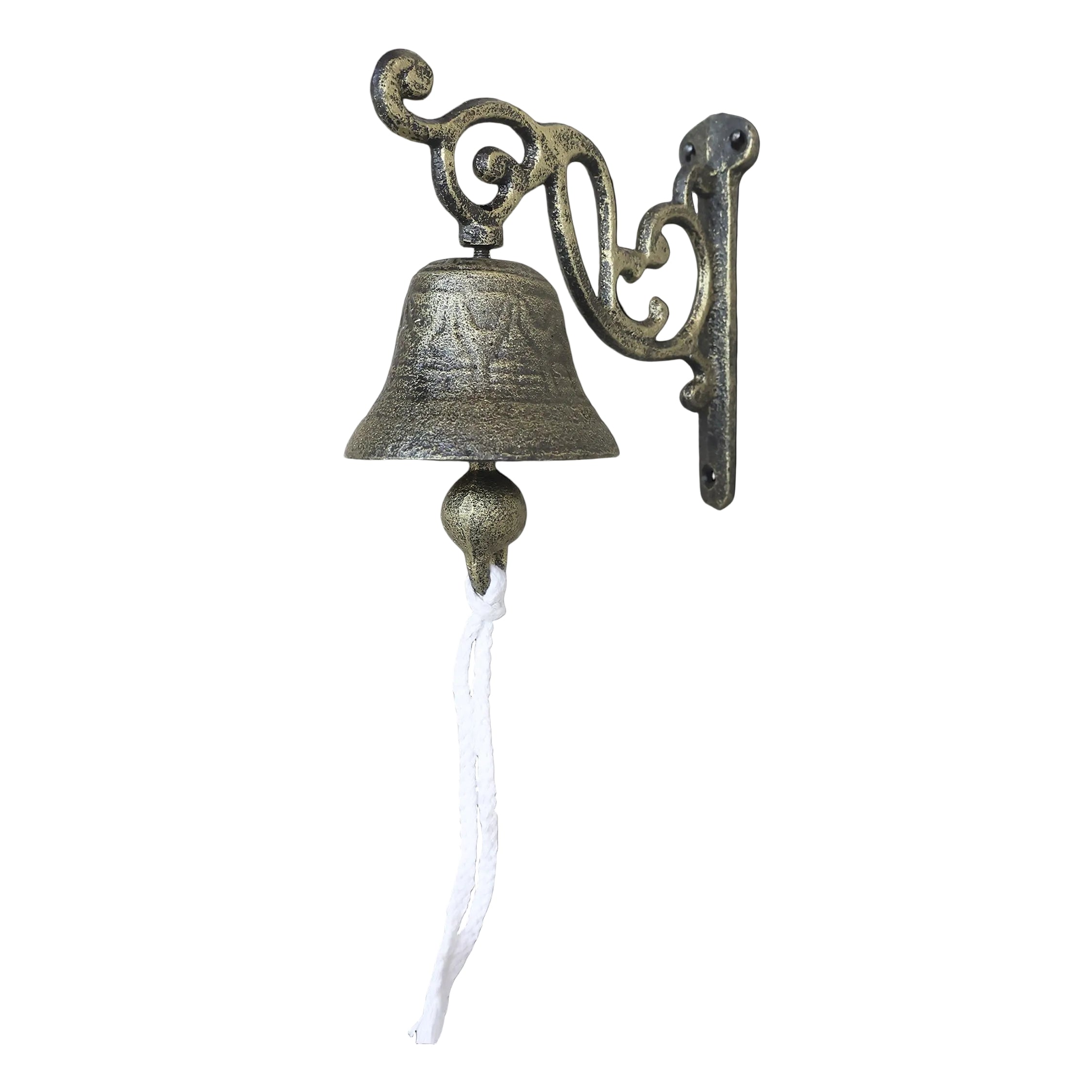 bjelle/klokke til vegg laget av støpejern med en antikk finish