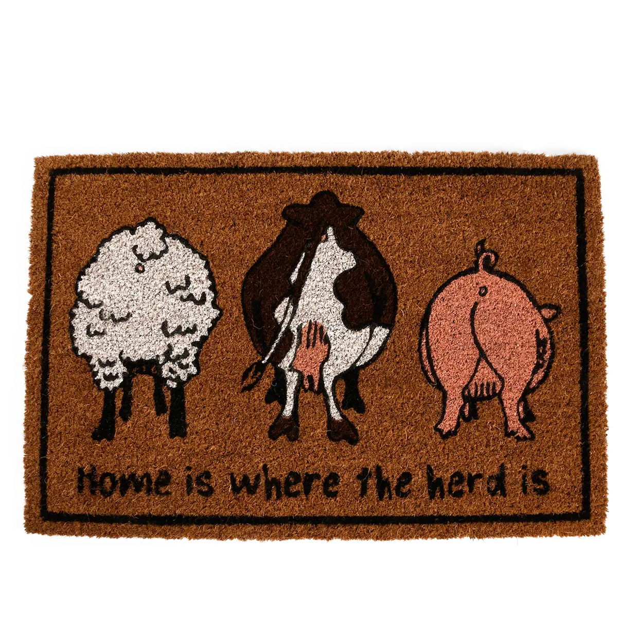 dørmatte gårdsdyr - home is where my herd is